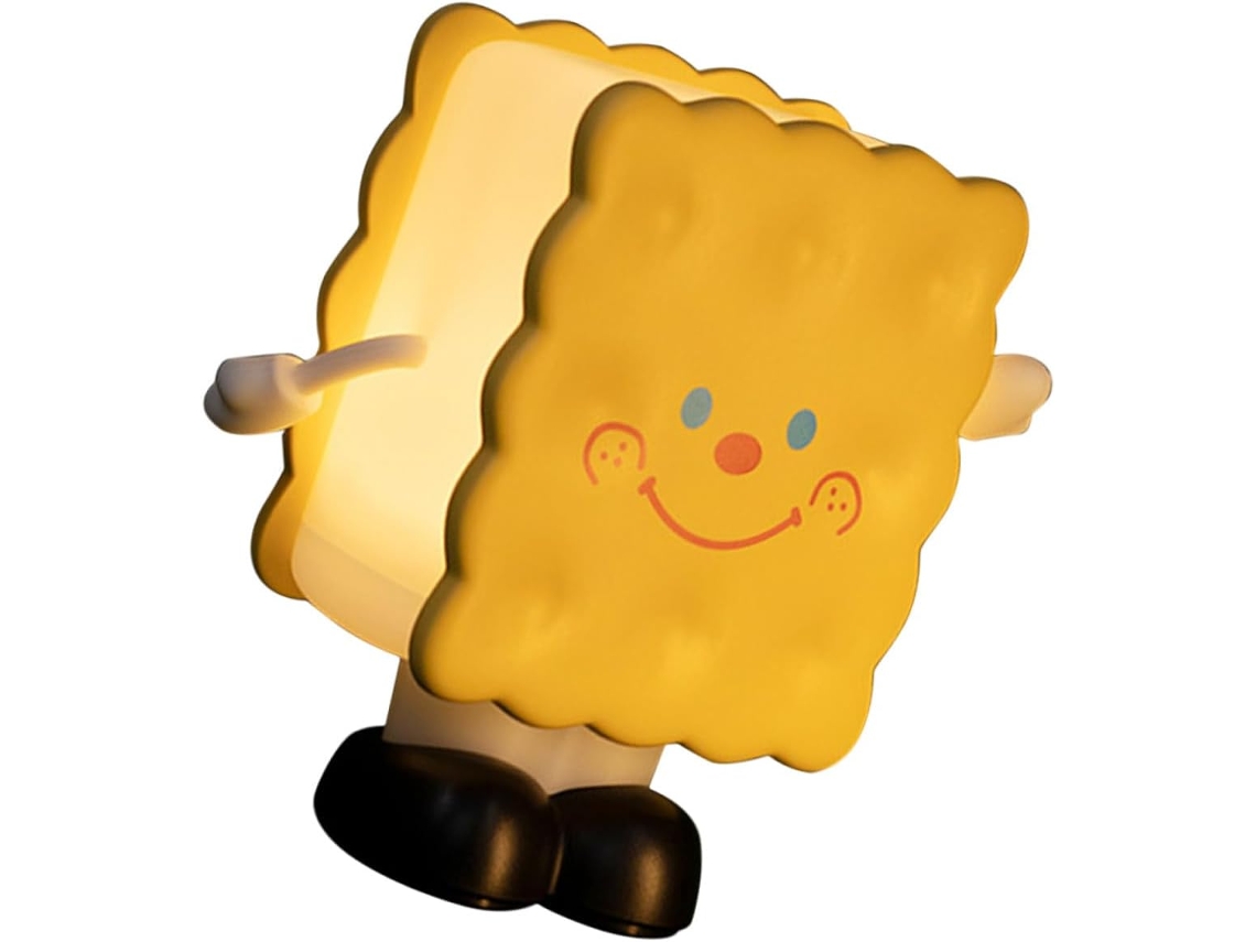 Abajur De Cabeceira Usb Em Formato Biscoito Feito Abs Compacto E Com