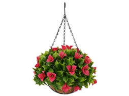 Conjunto 1 Flores Artificiais Vidaxl Rosa Polietileno (33 X 33 X 44 Cm)