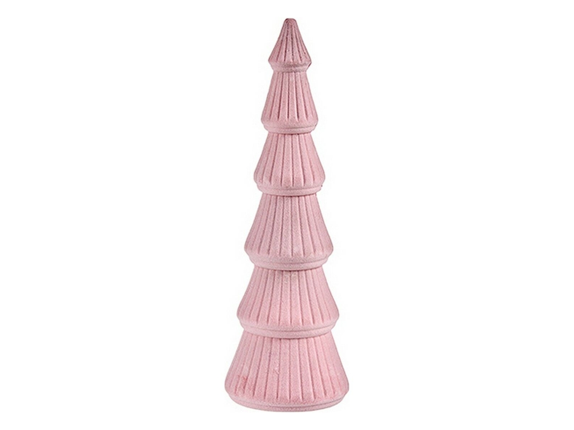 Árvore de Natal KRIST Cor de Rosa Madeira Veludo 12 X 34,5 X 12 cm