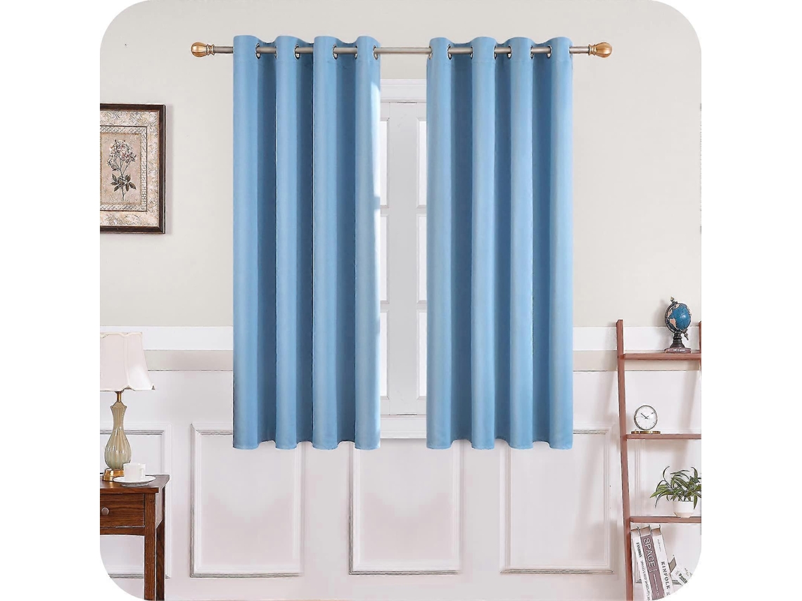 Cortinas Blackout Azul Céu 132x160 Cm Cortinas Com Isolamento Térmico Antifrio Sala De Estar