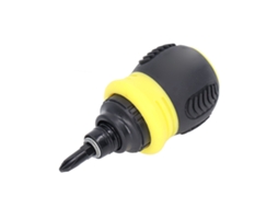 Chave de Parafuso RATCHÊ Mini Magnética 2 em 1 Cabeça Cruzada e Fenda Aço Cromo vanádio Hardware Amarelo
