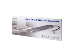 Logilink Ua0373 Base &amp; Duplicador de Portas com Fios Usb 3.2 Gen 1 3.1 Gen 1 Type-C Alumínio