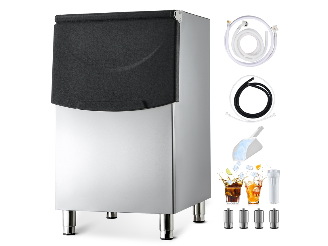 Recipiente de armazenamento para máquina de gel VEVOR, 113 kg, altura ajustável.
