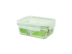 Recipiente Retangular Duo 0,7L com 2 Compartimentos em Vidro Temperado GLASSLOCK