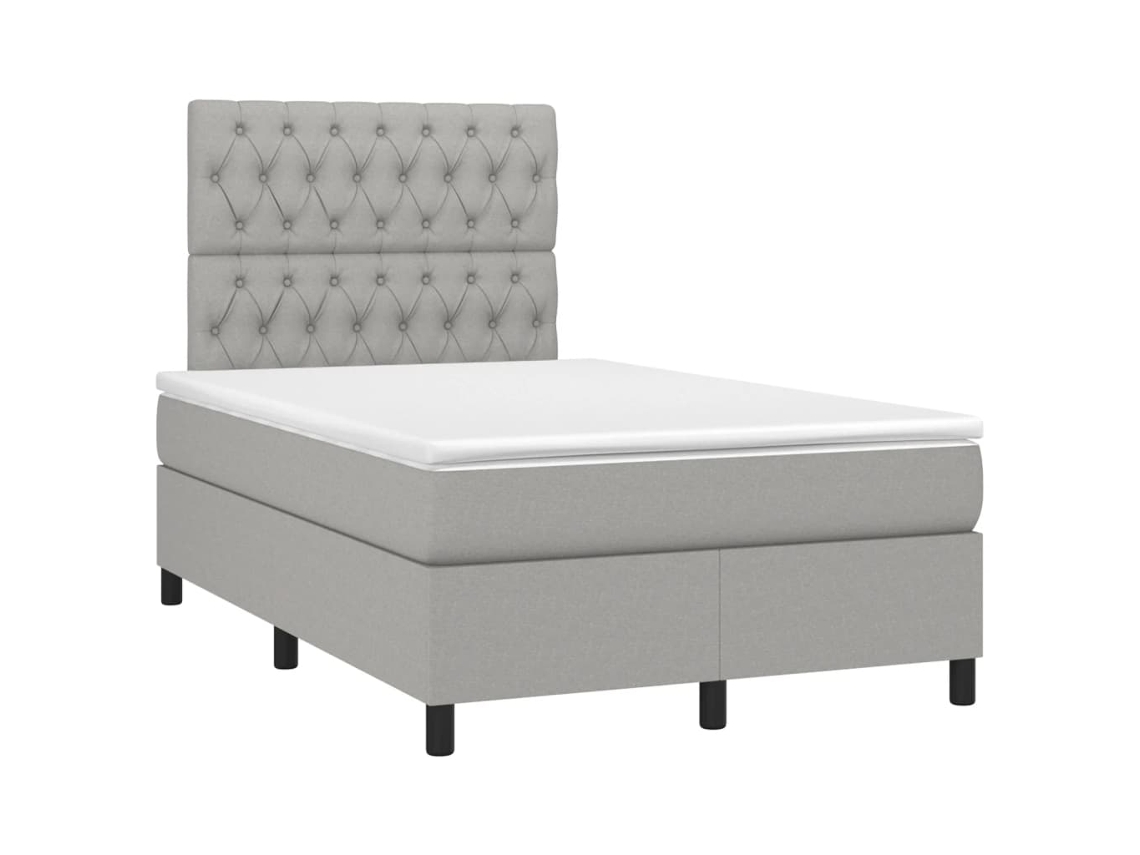 Box Spring Bed, Box Spring Beds Vidaxl Cinzeto Tecido (120 X 190 Cm)