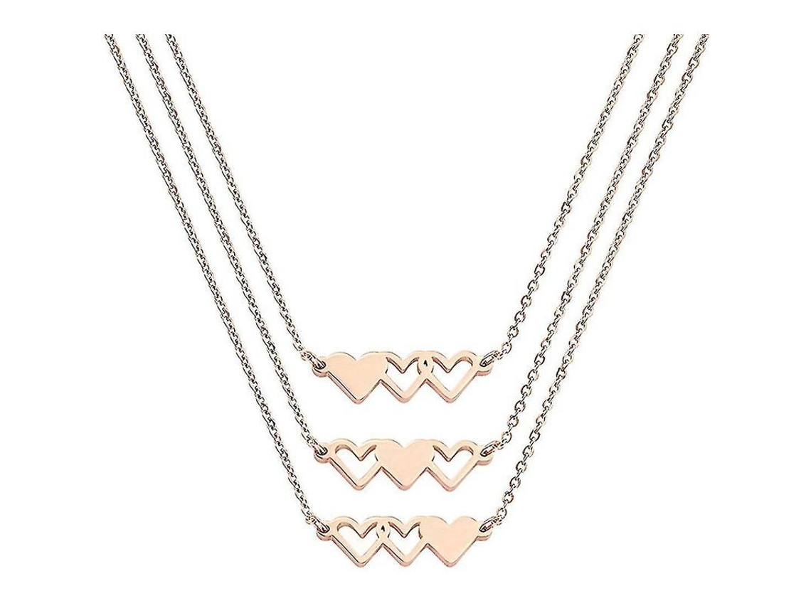 2026 collares de Coração para 3 Irmãs Amigas Distância Presente Aniversário Jovens de Aço Inoxidável Dourado