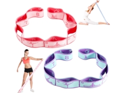Banda de alongamento YUYSAN, 2 unidades, 8 argolas ajustáveis, para yoga, pilates, dança, ginástica