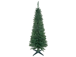 Árvore de Natal Artificial Estreita de com Galhos Realistas Acabamento Verde Tradicional. Modelo Alto e Fino Dimensões: 150 Cm