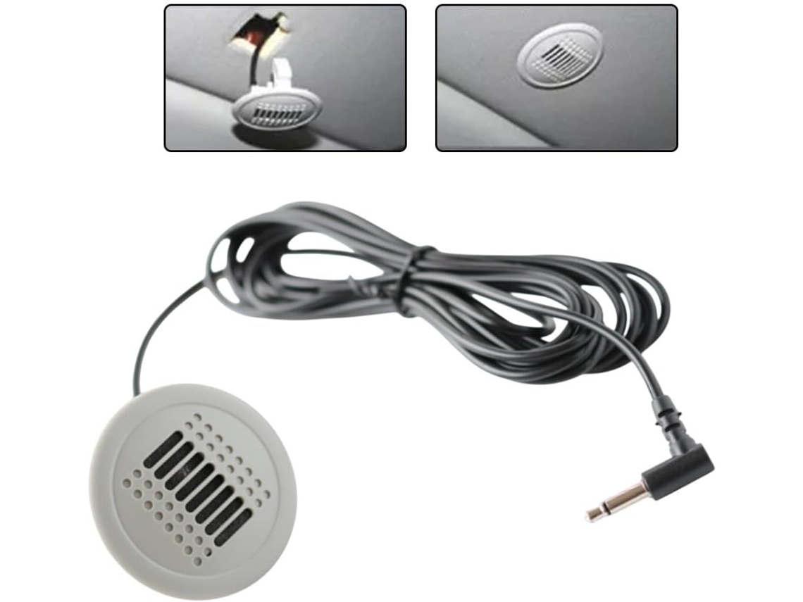 Kit De Microfone Para Carro Com Cabo, Caixa De Abs Cinza
