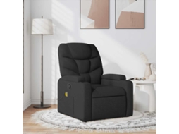 Vidaxl Poltrona De Massagens Reclinável Tecido Preto