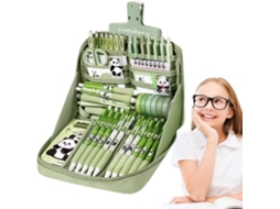 Kit Escolar Panda Materiais E Acessórios Para Aprendizagem, Canetas, Chaveiro, Caderno, Régua,