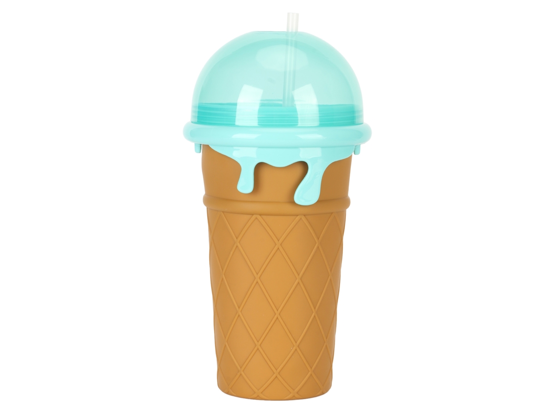 Copa De Smoothies Congelados Reutilizável De Silicone 500ml Com Copo Diy Para Festa Marrom