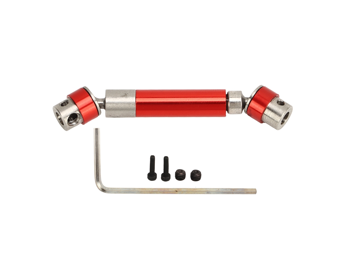 Mali eixo de Transmissão Média de Metal para Carro de Escalada Rc Scx24 1/24, Comprimento Ajustável 50 63mm Vermelho