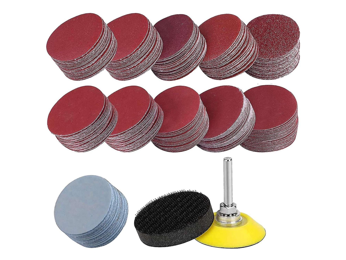 200 Discos De Lixa Com Velcro, 50 Mm, Com Polimento De Espuma De Borracha, Lixa Com Diferentes Granulometrias Slowmoose