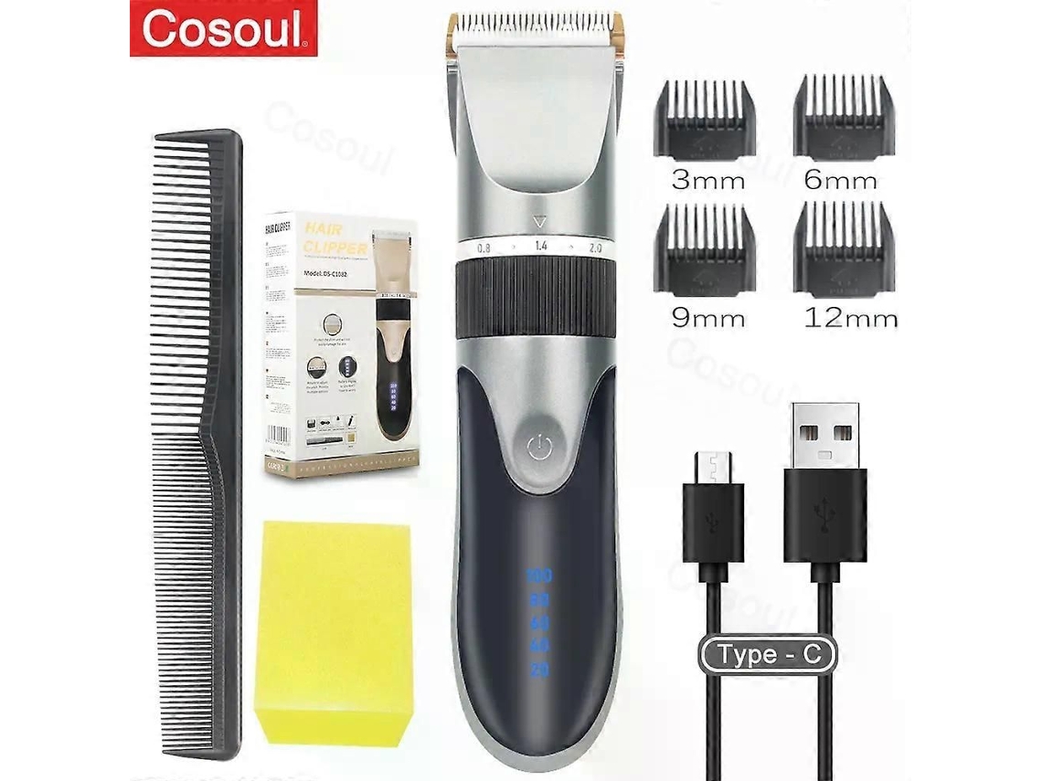 Máquina De Cortar Cabelo Elétrica Para Barbeiros, Aparador De Cabelo Para Homens, Adultos E Crianças, Sem Fio E Recarregável, Profissional