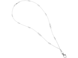 Cordão Feminino Com Pérolas Crachá De Identificação, Chaveiro Porta Crachá Com Pérolas Brancas, Cordão Elegante
