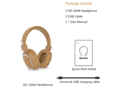 Auriculares Bluetooth Sodo Sd-1004 - Design Sofisticado, Conforto Superior, Bateria De Longa Duração E Microfone Integrado.