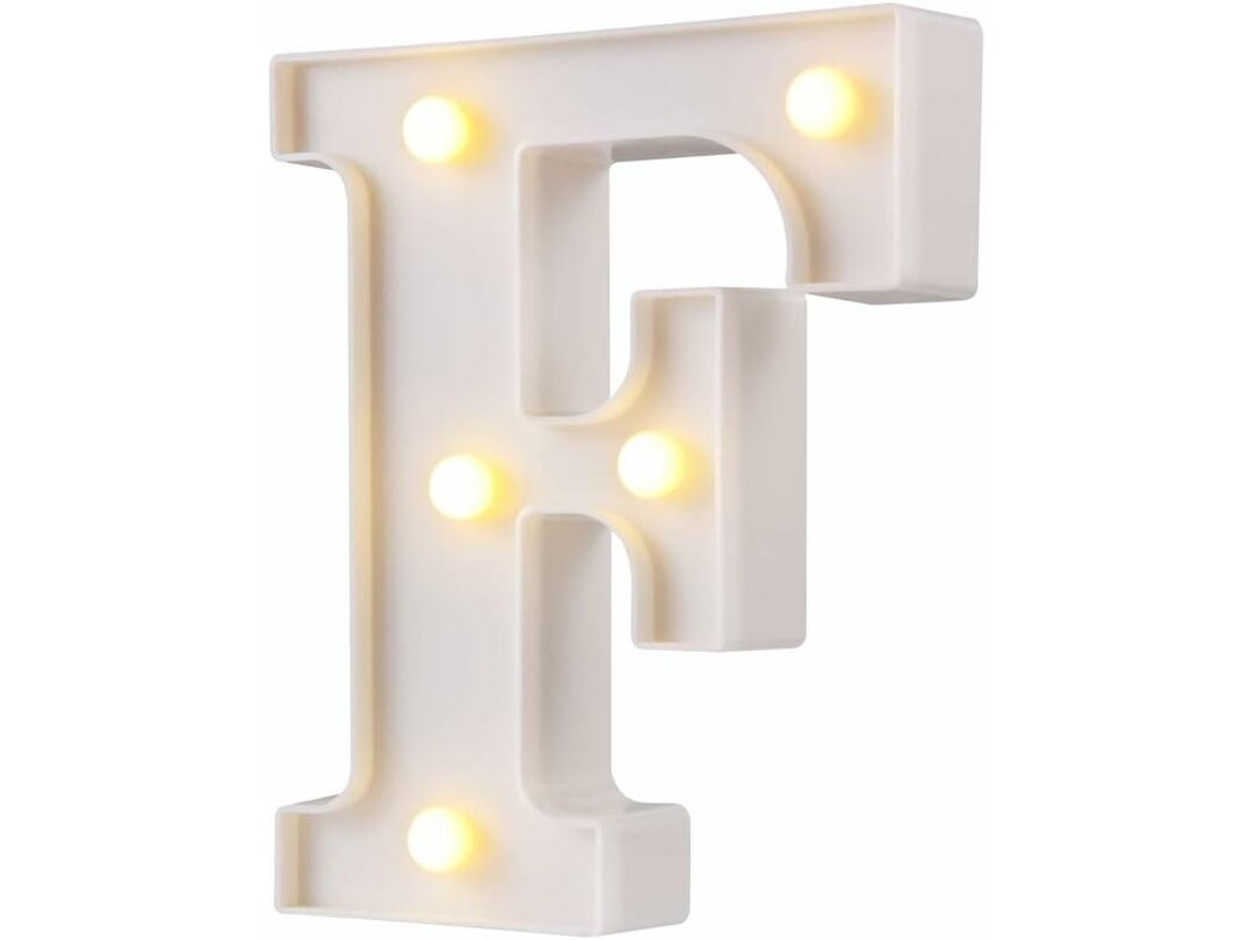 Letras de Led com 26 do Alfabeto, Perfeitas para Decoração de Casamentos, Festas e Bares BRILVIBERA (f Branco)