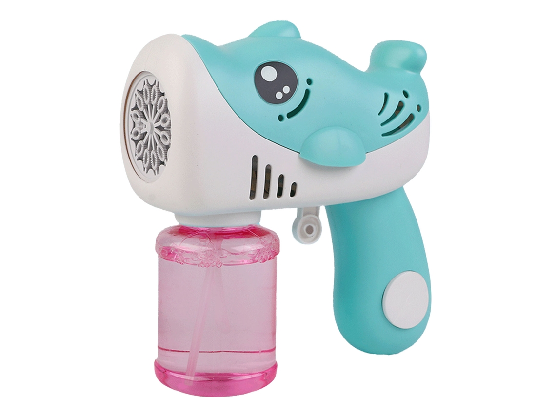 Máquina de Bolhas de Sabão em Formato de Golfinho da ATS para Crianças, 12 Furos, Brinquedo Automático Anti-Vazamento para Uso Externo, Verde