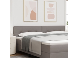 Cabeceira Estofada Com Botões Taupe 200 Cm Tecido Lovely Home