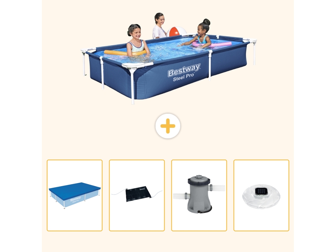 Bestway Piscina Bestway Steel Pro Retangular - 221x150x43 Cm - 5-peças S154