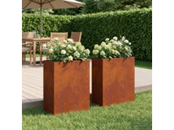 Vidaxl Vaso De Jardim 2 Unid. Ferro Enferrujado 40 X 20 X 40 Cm