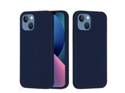 Capa De Silicone Para Iphone 14 - Cor Sólida, Proteção Fina E Antiaderente - Azul Meia-noite