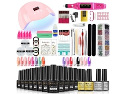 Kit De Unhas De Gel Profissional Com Lâmpada Uv E Broca Para Todos Os Tipos De Esmaltes Em Gel Secadores E Manicure Ly Ebike