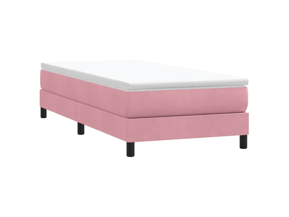 Vidaxl Box Cama De Primavera Sem Colchão Rosa 90x210 Cm Veludo