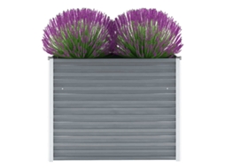 Vidaxl Canteiro Elevado De Jardim Aço Galvanizado 100x40x77cm Cinzento