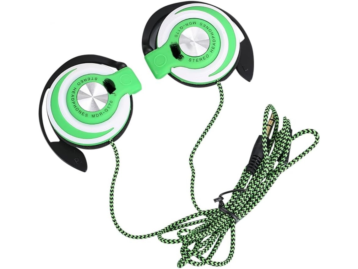 Fones De Ouvido Com Fio, Supra Auriculares, Estéreo Com Graves Potentes E Conector De 3, 5mm, Gancho De Orelha Ajustável