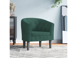 Vidaxl Poltrona Veludo Verde-escuro