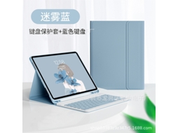 Capa Com Teclado Bluetooth Em Silicone Compatível Com Ipad 10/11 De 10,9", Cor Azul