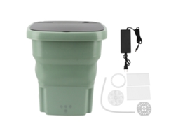 Máquina de lavar portátil dobrável de 15l com boa secagem, 100-240v, verde claro, plug US LAXISCREED