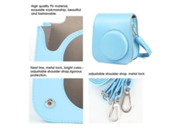 HURRISE Mini Bolsa de Câmera de Couro Pu com Alça de Ombro para Mini 11 Câmera Fotográfica Roxo Azul
