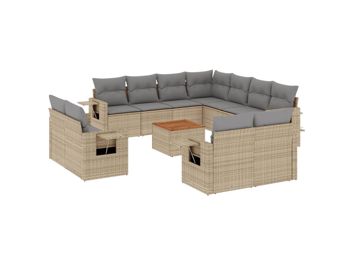 Garden Sofa Set, Garden Sofa Sets Vidaxl Bege Rattan / Vime (n/a)
