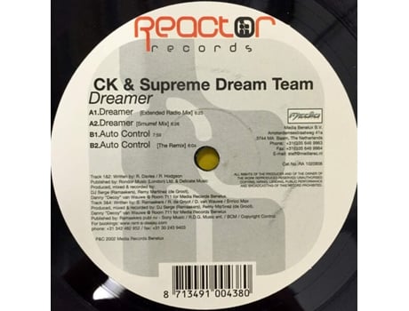 Vinil Dreamer, Clive King Supreme Dream Team Reactor Benelux