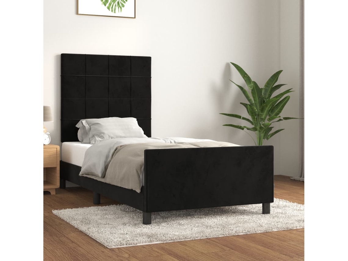 Vidaxl Estrutura De Cama Sem Colchão 100x200 Cm Veludo Preto