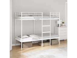 Vidaxl Beliche Sem Colchão 75x190 Cm Aço Branco