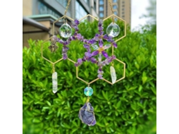 Adorno De Abeja Colgante Para Ventana Con Cristales De Calcedonia Y Cuarzo Ambar Para Decoración Y Regalo Roxo