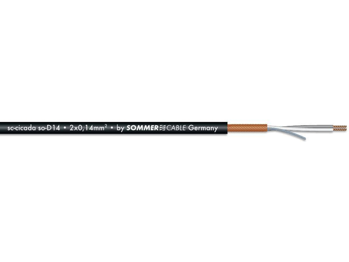 Cabo Microfone SOMMER CABLE 2x0.14 100m bk CICADA