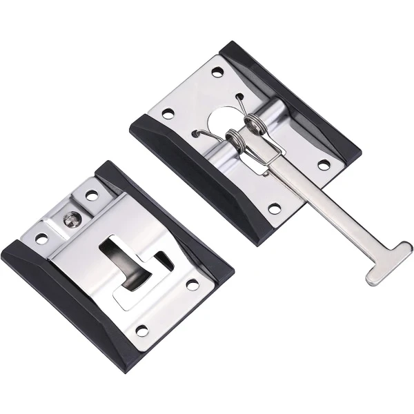 Fecho de Porta em Metal Estilo T 5, 1 Polegadas, Trava para Porta de Entrada com Gancho e Suporte Porta Externa Trailer/motorhome BRILVIBERA