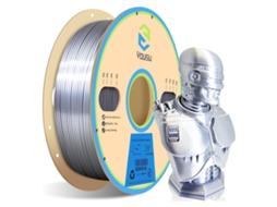 Filamento Silk Pla Yousu 1.75mm 1kg Prata Precisão +/- 0.03mm Impressoras 3d Fdm