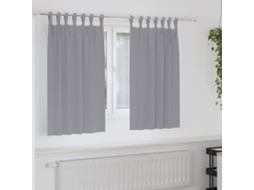 Vidaxl Cortinas Blackout Com Argolas 2 Pcs Cinzento-claro 140 X 140 Cm
