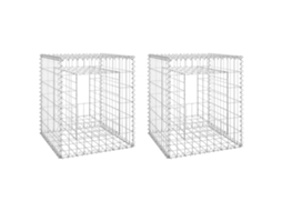 Gabion Basket Post, Gabion Basket Posts Vidaxl Prateado Ferro (50 X 50 X 60 Cm)