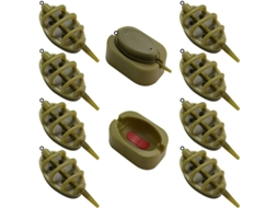 8 Pack Alimentador De Pesca Inline Para Carpa Método Plano De Liberação Rápida 15g-60g (marrom)