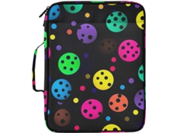 Pasta Expansível Colorida Com Estampa De Bolinhas, 3 Argolas Organizadoras, Divisórias Sanfonadas E Bolsos Com Zíper