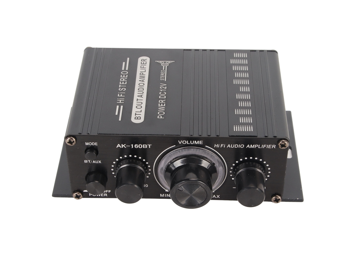 Amplificador De Potência Bluetooth 5.0 Com Som Nítido, Em Liga De Alumínio, 20hz A 20khz, 12v, Universal Para Carro E Casa.