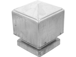 Tampa De Poste Quadrada 100x100, Acessório Elegante, Galvanizada, Prateada, Mm.