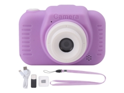 Câmara Digital para Crianças com Cartão 32g, Dual Lens 1080p, Zoom 8x, Recarregável e Cor Roxo LAXISCREED